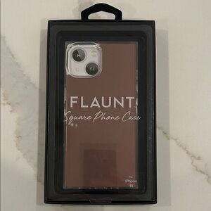 Flaunt Square metallic rose Phone Case for iPhone 14 -